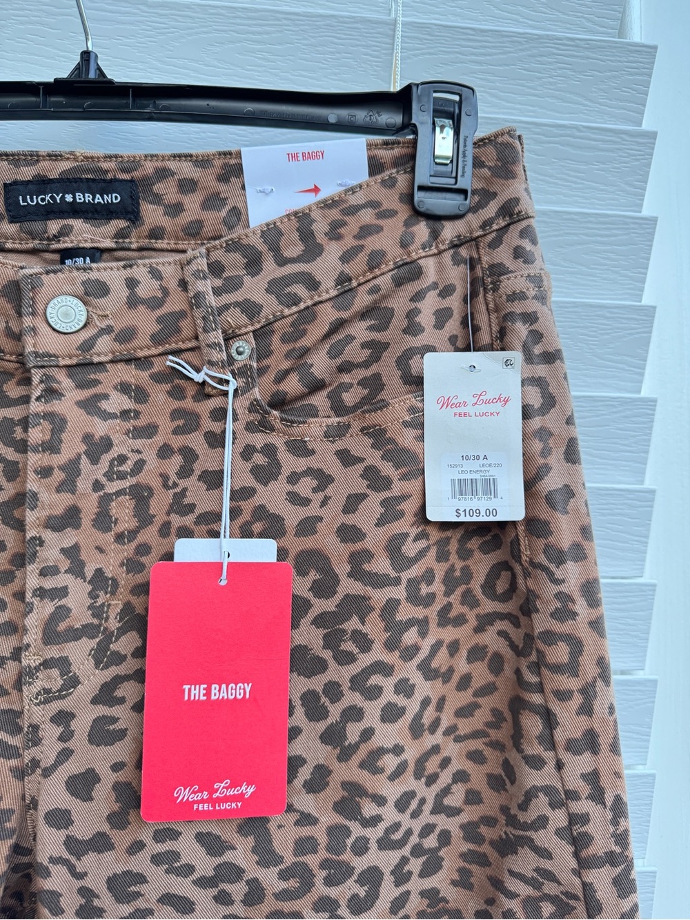 NWT Lucky Brand The Baggy Leopard Print Jeans 10/30 Brown Animal Print - Picture 6 of 13